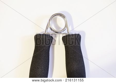 Forearm grip workout close up macro shot