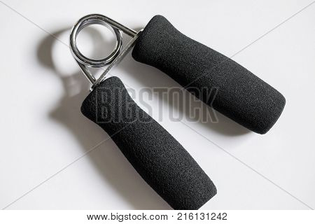 Forearm grip workout close up macro shot