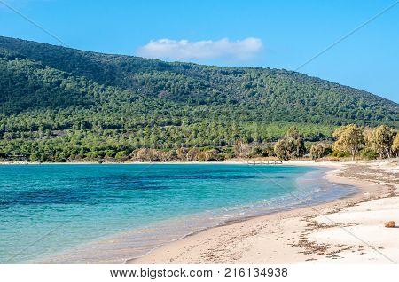 Beach In A Sunny And Cloudy Day
