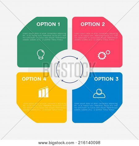 Vector illustration infographics four options. Business infographic.