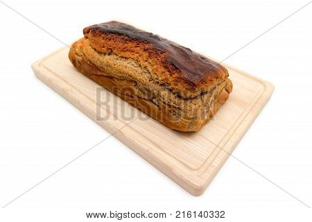 Homemade Fresh Plumcake Isolated On White Background