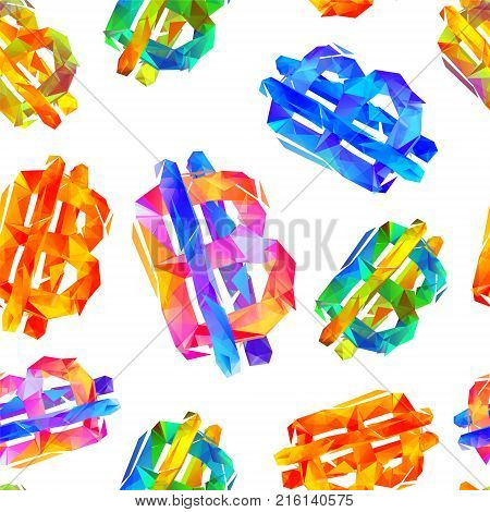 Seamless vector pattern - bitcoin sign on white nackground
