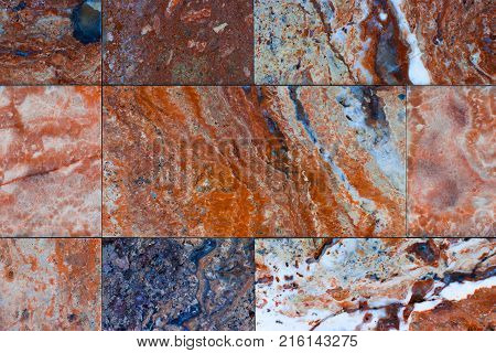 Stone wall texture, travertine tiles facing background