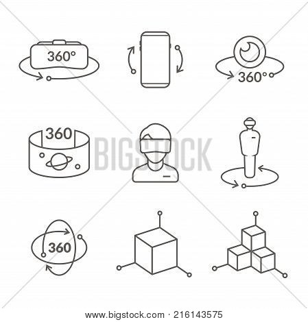 a set of icons associated with a virtual or augmented reality
