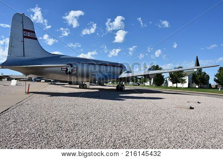 OGDEN, UTAH - AUG 24: Hill Aerospace Museum in Ogden, Utah, as seen on Aug 24, 2017. The The museum displays over 90 aircraft from around the world.