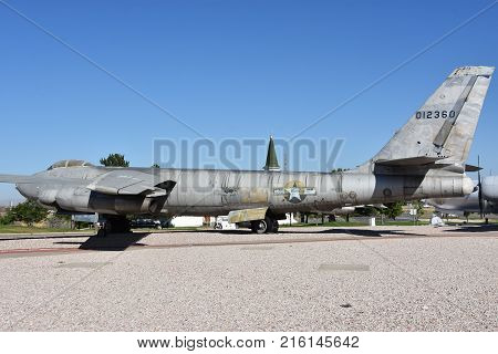 OGDEN, UTAH - AUG 24: Hill Aerospace Museum in Ogden, Utah, as seen on Aug 24, 2017. The The museum displays over 90 aircraft from around the world.