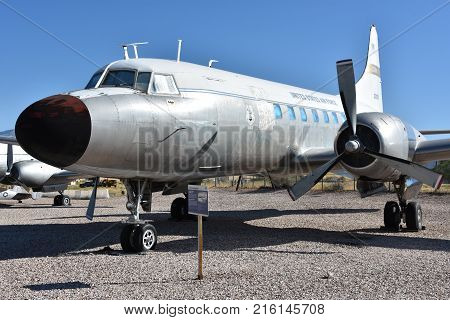 OGDEN, UTAH - AUG 24: Hill Aerospace Museum in Ogden, Utah, as seen on Aug 24, 2017. The The museum displays over 90 aircraft from around the world.