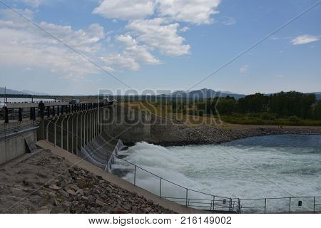 Jackson Dam at Yellowstone National Park in the USA