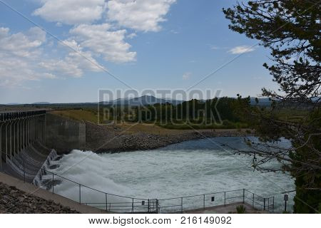 Jackson Dam at Yellowstone National Park in the USA