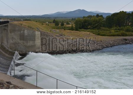 Jackson Dam at Yellowstone National Park in the USA