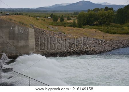 Jackson Dam at Yellowstone National Park in the USA