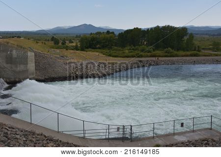 Jackson Dam at Yellowstone National Park in the USA