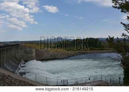 Jackson Dam at Yellowstone National Park in the USA