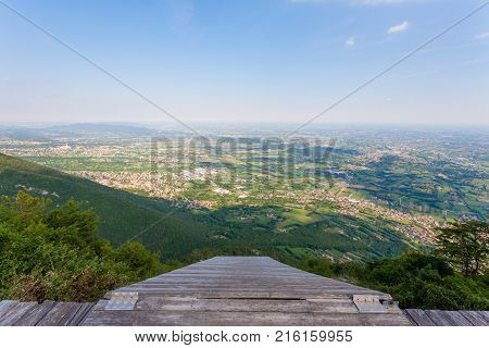 Paragliding platform view from above. 