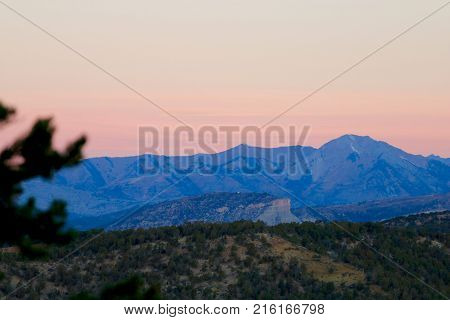Sunrise over the La Plata mountains in Durango, CO
