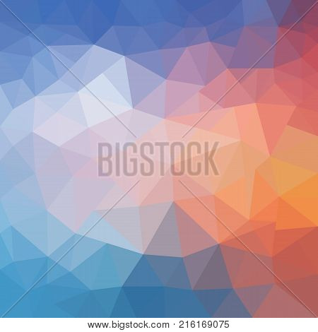 Abstract triangular background. Bright polygon texture of sea sunset for modern design. Vector illustration. sunset triangular background