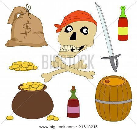 Jolly Roger og piratkopiering objektsæt