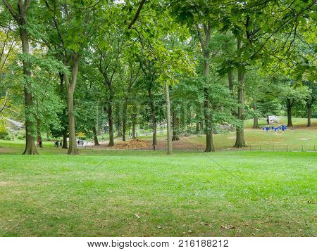 New York - Sep 2017: Central Park view in Manhattan New York City USA