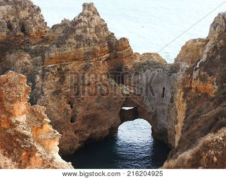 Coast at the Algarve at Lagos Portuga