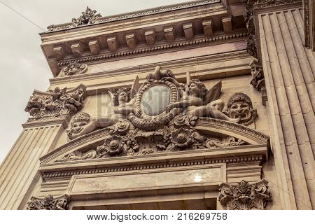 Paris, France, March 31 2017: Interior view of the Opera National de Paris Garnier, France. It was built from 1861 to 1875 for the Paris Opera house