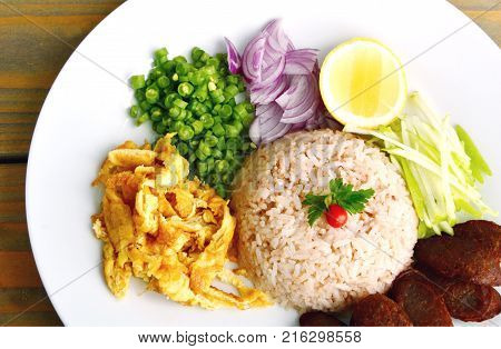 Rice Seasoned with Shrimp Paste or Shrimp Paste Fried Rice