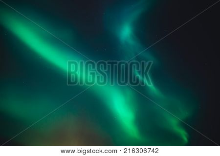 Beautiful Picture Of Massive Multicolored Green Vibrant Aurora Borealis, Aurora Polaris, Also Know A