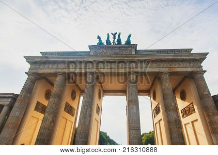 View Of Brandendurg Gate, An 18Th-century Neoclassical Monument In Berlin, Germany