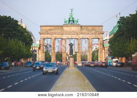 View Of Brandendurg Gate, An 18Th-century Neoclassical Monument In Berlin, Germany