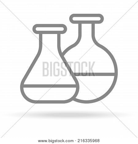 Laboratory, Medical Research Icon In Trendy Thin Line Style Isolated On White Background. Medical Symbol For Your Design, Apps, Logo, UI. Vector Illustration, Eps10.