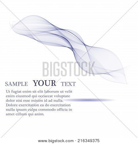Abstract vector background, blue transparent waved lines for brochure, website, flyer design. Blue smoke wave. Blue wavy background.