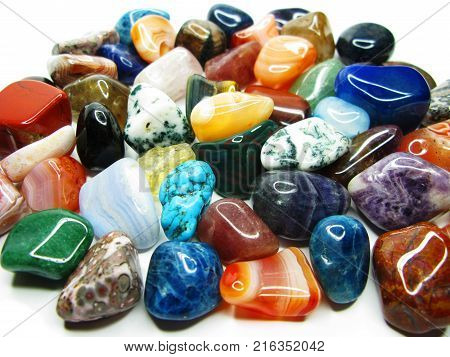 amethyst quartz avanturine sodalite garnet semigem crystals geological mineral set isolated