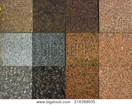 Colorful granite tiles texture. Abstract Granite tiles background. Granite mosaic.