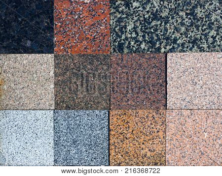 Colorful granite tiles texture. Abstract Granite tiles background. Granite mosaic.