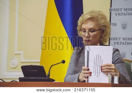 Kiev Ukraine - 10 November 2014: Minister Of Social Policy Of Ukraine Lyudmyla Denisova