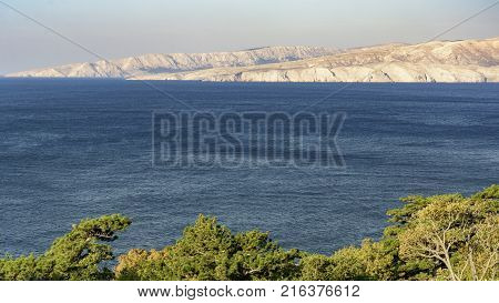 Panoramic view of the Krk Isle in Croatia