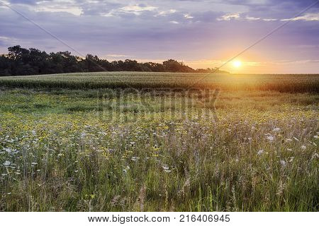 Fort Defiance State Park in Iowa at Sunrise.