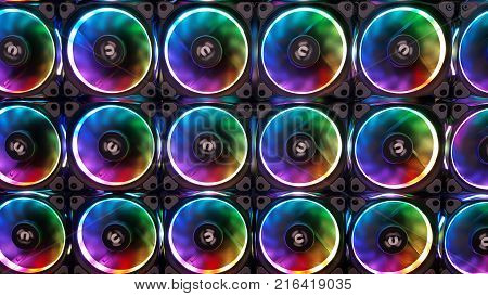 Cooler of processor with neon light Beef sliced