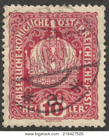 MOSCOW RUSSIA - CIRCA NOVEMBER 2017: a post stamp printed in AUSTRIA shows a portrait of Gustav Mahler circa 1960