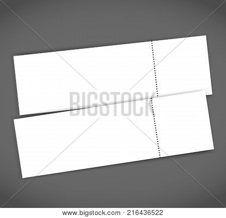 Blank event concert ticket mockup template. Concert, party or festival ticket design template.