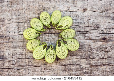 Unusual Asian Edible Plant. Porous Inside. Vietnamese Lulis Eat