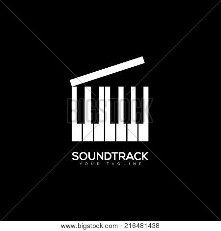 Soundtrack logo template design on black background. Vector illustration.