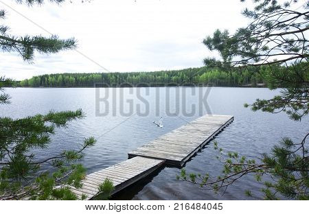 Beautiful Lake In The National Park Repovesi, Finland, South Karelia.