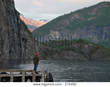 Pêche dans un Fjord