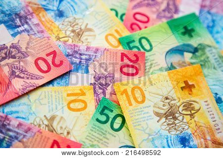 Collection of the new swiss banknotes (issued in 2017)