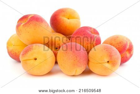 A bunch of apricot fruit isolated on white background cutout