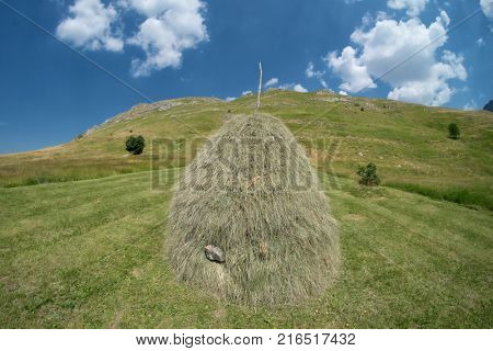 haystack in Lukavica plateau, Montenegro