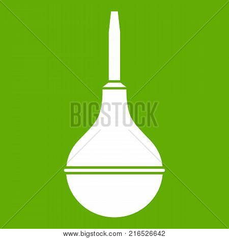 Medical pear icon white isolated on green background. Vector illustration