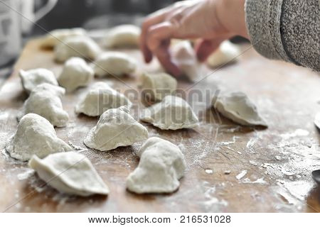 The process of cooking Dumplings home cosiness