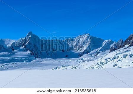 pristine snow on a mountain peak in Winter