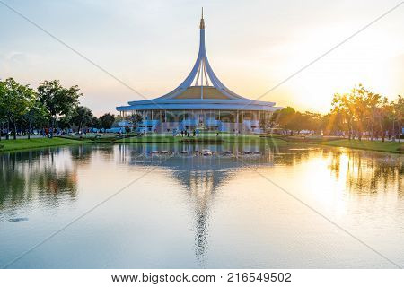 Bangkok, Thailand. - March 20, 2016 : Ratchamangkhala Pavilion At Public Park Name Suan Luang Rama I